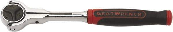 GearWrench - 1/4" Drive Slim Line Head Ratchet - Full Polish Chrome Finish, 6" OAL, 72 Gear Teeth, Roto Head - Best Tool & Supply