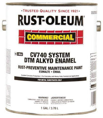 Rust-Oleum - 1 Gal White Gloss Finish Alkyd Enamel Paint - 278 to 509 Sq Ft per Gal, Interior/Exterior, Direct to Metal, <400 gL VOC Compliance - Best Tool & Supply