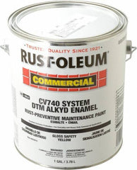 Rust-Oleum - 1 Gal Safety Yellow Gloss Finish Alkyd Enamel Paint - 278 to 509 Sq Ft per Gal, Interior/Exterior, Direct to Metal, <100 gL VOC Compliance - Best Tool & Supply