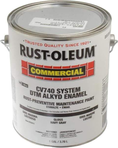 Rust-Oleum - 1 Gal Navy Gray Gloss Finish Alkyd Enamel Paint - 278 to 509 Sq Ft per Gal, Interior/Exterior, Direct to Metal, <100 gL VOC Compliance - Best Tool & Supply