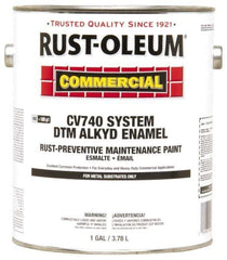 Rust-Oleum - 1 Gal White Gloss Finish Alkyd Enamel Paint - 278 to 509 Sq Ft per Gal, Interior/Exterior, Direct to Metal, <100 gL VOC Compliance - Best Tool & Supply