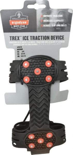 Ergodyne - Size 5-8, Strap-On Cleat - Steel Studs Traction, Black - Best Tool & Supply