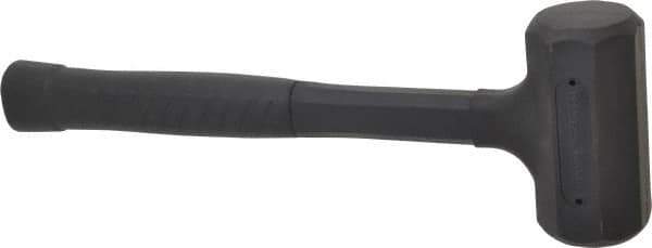 Paramount - 37 oz Head 1-3/4" Face Diam Rubber Dead Blow Hammer - 13-3/4" OAL, Rubber-Covered Steel Handle - Best Tool & Supply