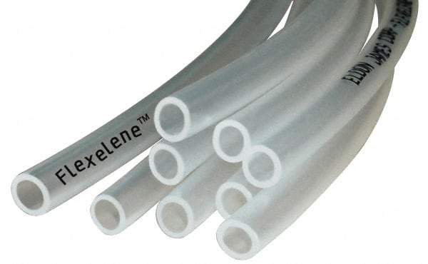 Made in USA - 3/4" ID x 1" OD, 1/8" Wall Thickness, 100' Long, Polyethylene Tube - Transparent Clear, 92 Shore A Hardness, -40 to 170°F - Best Tool & Supply