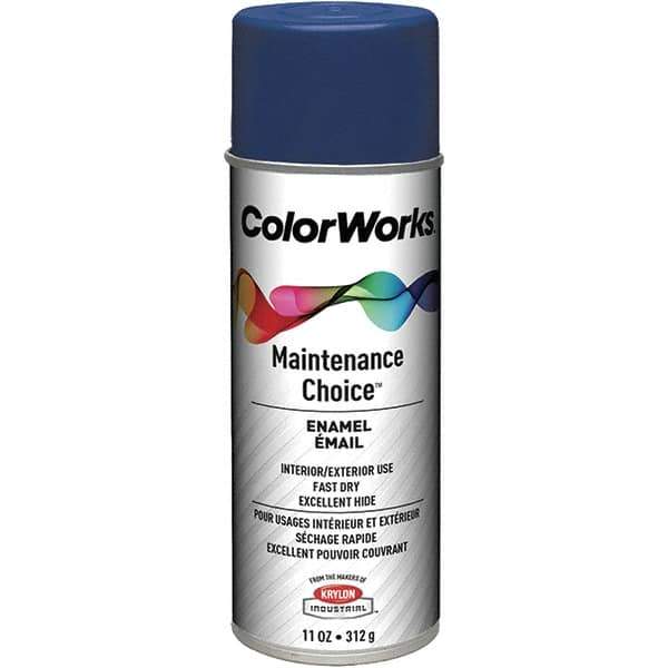 Krylon - Navy Blue, Enamel Spray Paint - 15 to 18 Sq Ft per Can, 16 oz Container, Use on General Industrial Maintenance & Touch-up Work - Best Tool & Supply