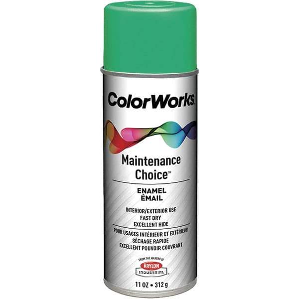 Krylon - Safety Green, Enamel Spray Paint - 15 to 18 Sq Ft per Can, 16 oz Container, Use on General Industrial Maintenance & Touch-up Work - Best Tool & Supply