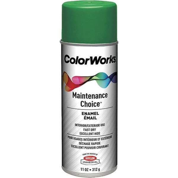 Krylon - Emerald Green, Enamel Spray Paint - 15 to 18 Sq Ft per Can, 16 oz Container, Use on General Industrial Maintenance & Touch-up Work - Best Tool & Supply