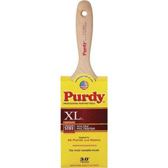 Purdy - 3" Flat Synthetic General Purpose Paint Brush - 3-7/16" Bristle Length, 6" Wood Beavertail Handle - Best Tool & Supply