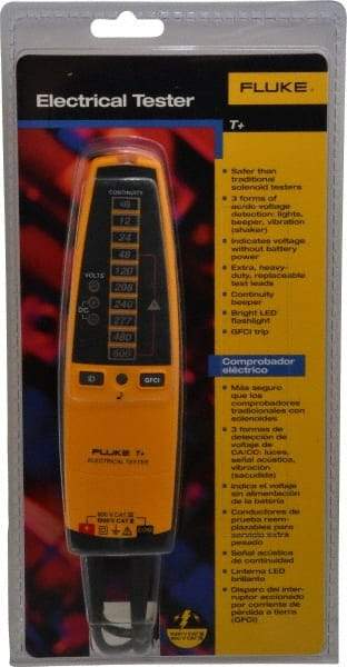 Fluke - 12 VAC/VDC to 600 VAC/VDC, Voltage Tester - LCD and LED Display, +/-2% Basic DC Accuracy, AAA Power Supply - Best Tool & Supply