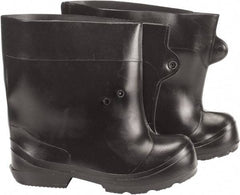 Winter Walking - Men's 5 - 7.5 (Women's 7-9.5) Traction Overboots - 10" High, Plain Toe, Nonslip Sole, Rubber Upper, Black - Best Tool & Supply