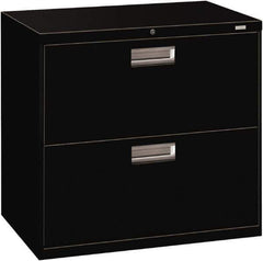 Hon - 30" Wide x 28-3/8" High x 19-1/4" Deep, 2 Drawer Roll-Out - Steel, Black - Best Tool & Supply