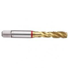 M18x1.5 6H 4-Flute Cobalt Red Ring Semi-Bottoming 40 degree Spiral Flute Tap-TiN - Best Tool & Supply