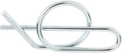 Value Collection - 5/8" Shaft Diam, 1.69" Long, 0.072" Wire Diam, Locking Cotter Pin - 0.635 to 0.645" Ring Diam, RC 60-70 Spring Steel, Zinc-Plated Finish - Best Tool & Supply