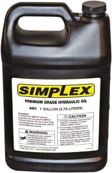 TK Simplex - 1 Gal Jug Mineral Hydraulic Oil - -50 to 120°F, ISO 32, 150 to 155 SUS at 100°F - Best Tool & Supply