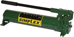 TK Simplex - 2 Stage, 5" Piston Diam, 3/8 NPTF, 0.99 & 0.15 Cu In Per Stroke, Manual Hydraulic Pump - 134 Cu In Reservoir, 350 psi First Stage, 10,000 psi Second Stage - Best Tool & Supply