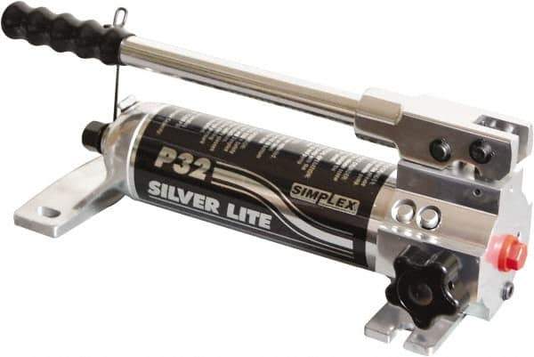 TK Simplex - 2 Stage, 3.19" Piston Diam, 3/8 NPTF, 0.43 & 0.06 Cu In Per Stroke, Manual Hydraulic Pump - 30 Cu In Reservoir, 200 psi First Stage, 10,000 psi Second Stage - Best Tool & Supply