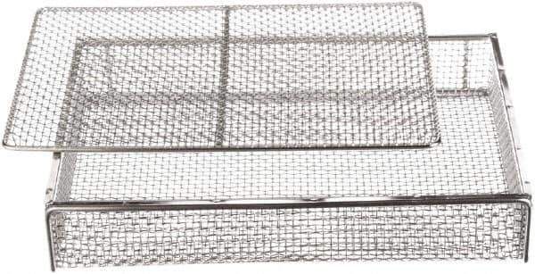 Marlin Steel Wire Products - 11" Deep, Rectangular Stainless Steel Mesh Basket - 16" Wide x 3" High - Best Tool & Supply