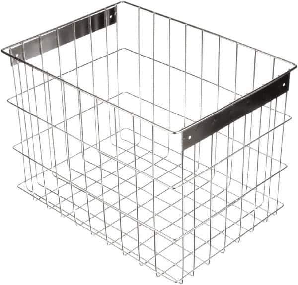 Marlin Steel Wire Products - 16-1/2" Deep, Rectangular Stainless Steel Wire Basket - 11-3/4" Wide x 12-1/4" High - Best Tool & Supply