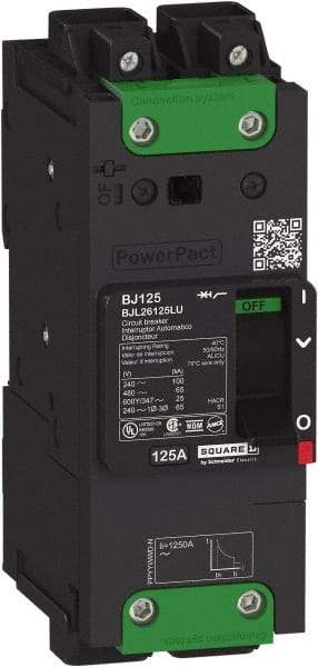 Square D - 30 Amp, 600Y/347 VAC, 2 Pole, Unit Mount B-Frame Circuit Breaker - Thermal-Magnetic Trip, 25 kA at 240 VAC, 18 kA at 277 VAC, 14 kA at 600Y/347 VAC Breaking Capacity, 14-3/0 AWG - Best Tool & Supply