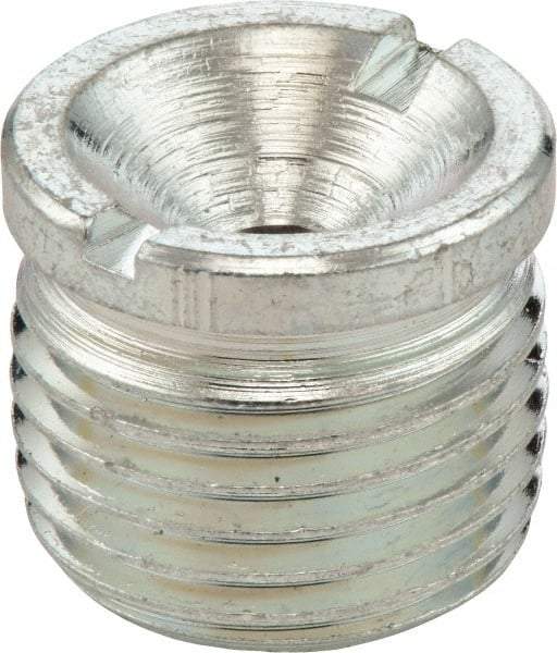 Umeta - Straight Head Angle, 1/8 NPTF Steel Flush-Style Grease Fitting - 0.3594" Overall Height, Zinc Plated Finish - Best Tool & Supply