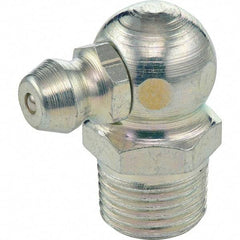 Umeta - 90° Head Angle, 1/8 PTF Stainless Steel Standard Grease Fitting - 7/16" Hex, 7/8" Overall Height - Best Tool & Supply