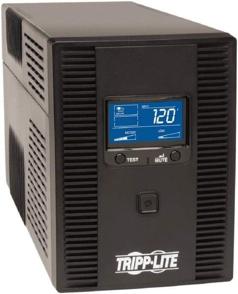 Tripp-Lite - 15 Amp, 1,500 VA, Tower Mount Line Interactive Backup Uninterruptible Power Supply - Backup 7-1/2 min with Full Load & 24 min with Half Load, 120 VAC Input & Output, 810 Watt Output, 1 Phases, 8 Outlets - Best Tool & Supply