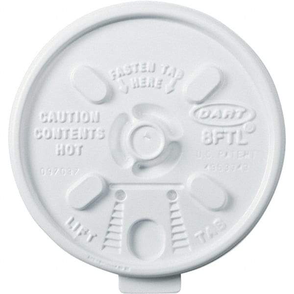 DART - Plastic Hot Cup Lids, 6-10 oz Cups - White - Best Tool & Supply