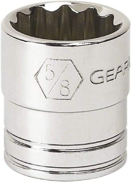 GearWrench - 1/4", 3/8" Drive, Standard Hand Socket - 12 Points, 0.984" OAL, Alloy Steel, Full Polish Finish - Best Tool & Supply