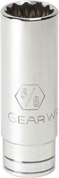 GearWrench - 1/2", 3/8" Drive, Deep Hand Socket - 6 Points, 2-1/2" OAL, Alloy Steel, Full Polish Finish - Best Tool & Supply