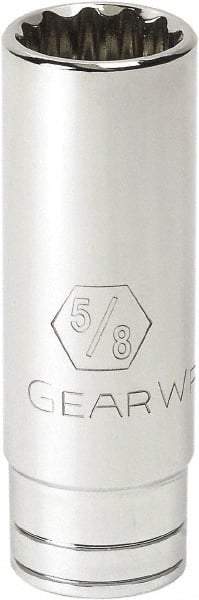 GearWrench - 7/16", 3/8" Drive, Deep Hand Socket - 6 Points, 2-1/2" OAL, Alloy Steel, Full Polish Finish - Best Tool & Supply