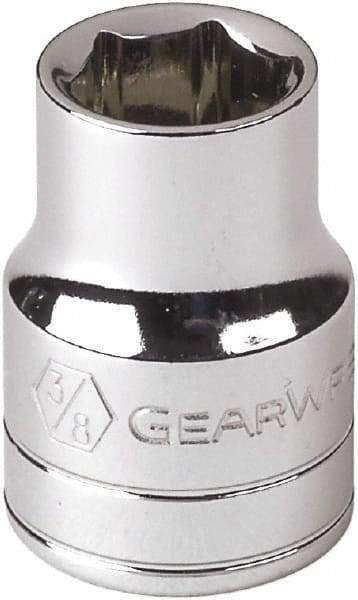 GearWrench - 3/8", 3/8" Drive, Standard Hand Socket - 6 Points, 0.984" OAL, Alloy Steel, Full Polish Finish - Best Tool & Supply