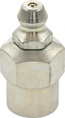 Umeta - Straight Head Angle, 1/8 PTF Steel Standard Grease Fitting - 1/2" Hex, 1" Overall Height, Zinc Plated Finish - Best Tool & Supply