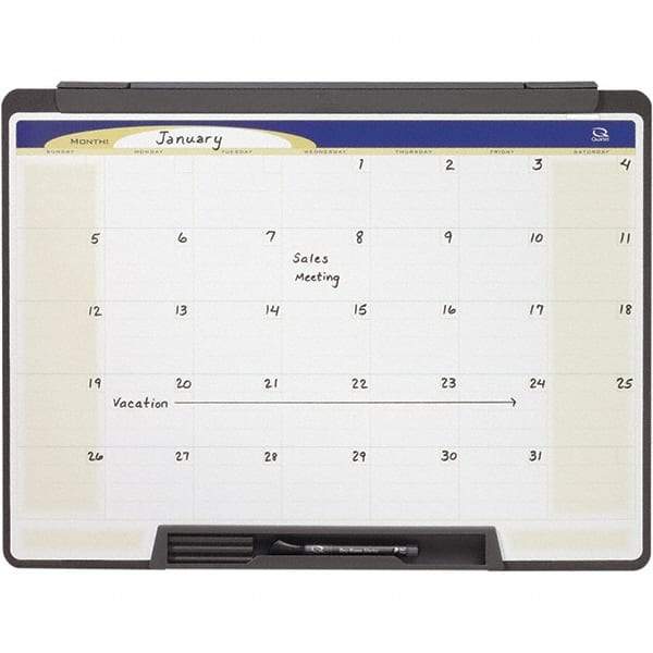 Quartet - 18" High x 24" Wide Magnetic Dry Erase Calendar - Melamine, Includes Accessory Tray/Rail & Dry-Erase Marker - Best Tool & Supply