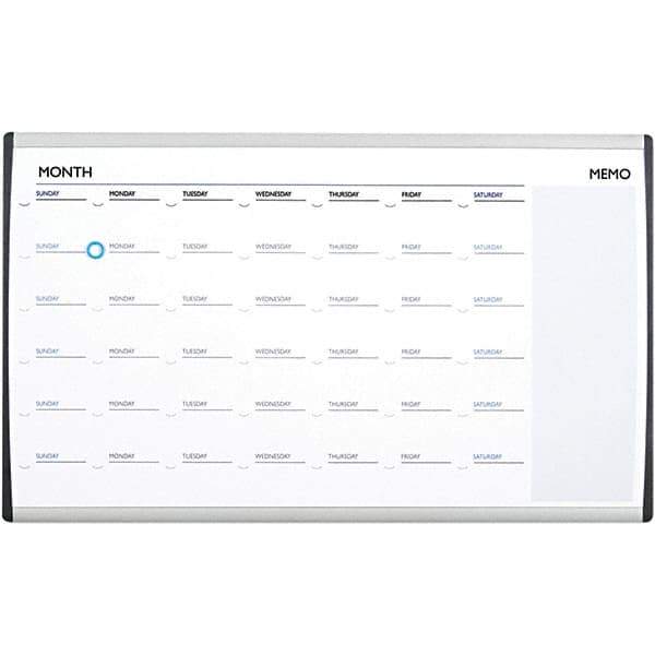 Quartet - 18" High x 30" Wide Magnetic Dry Erase Calendar - Steel, Includes Mounting Kit - Best Tool & Supply