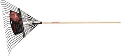 Razor-Back - Leaf Rake with 54" Straight Hardwood Handle - 24" Blade Width, 24 Tines, 14-5/64" Tine Length - Best Tool & Supply