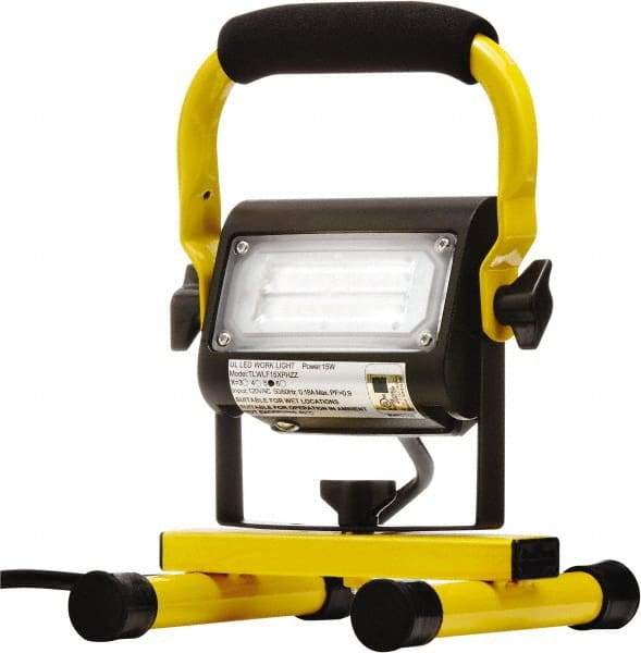 Probuilt Lighting - 120 Volt, 15 Watt, Electric, LED Portable Floor Work Light - 1,524mm Cord, 1 Head, Aluminum, 9" Long x 7" Wide x 6" High - Best Tool & Supply