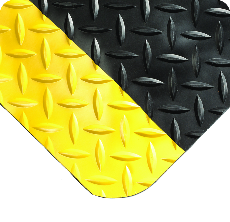 UltraSoft Diamond-Plate 3' x 75' Black/Yellow Work Mat - Best Tool & Supply