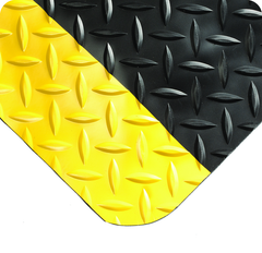 UltraSoft Diamond-Plate 5' x 75' Black/Yellow Work Mat - Best Tool & Supply