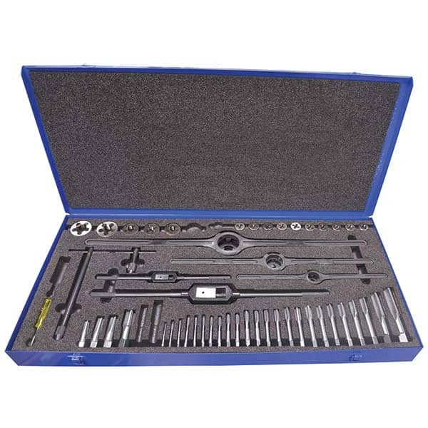 Greenfield Threading - Tap & Die Sets Minimum Tap Thread Size (Inch): #4-40 Maximum Tap Thread Size (Inch): 5/16-18 - Best Tool & Supply