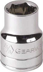 GearWrench - 9/16", 1/4" Drive, Standard Hand Socket - 12 Points, Alloy Steel, Full Polish Finish - Best Tool & Supply