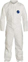 Dupont - Size M Film Laminate General Purpose Coveralls - White, Zipper Closure - Best Tool & Supply