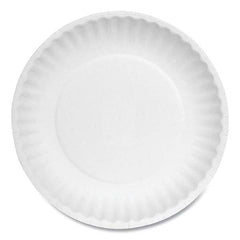 AJM Packaging Corporation - Paper Plates, 6" Diam, White, Bulk Pack, 1000/Carton - Best Tool & Supply