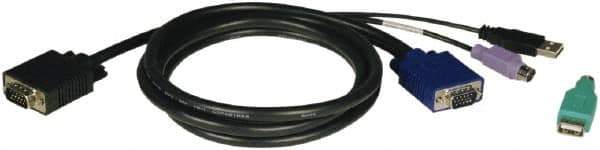 Tripp-Lite - 10' Long, HD15, PS/2, USB A/PS/2 Computer Cable - Black, Male x Male - Best Tool & Supply