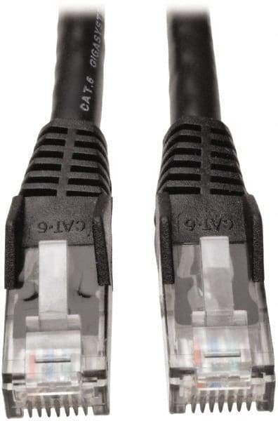 Tripp-Lite - Cat6, 24 AWG, 8 Wires, 550 MHz, Unshielded Network & Ethernet Cable - Black, PVC, 10' OAL - Best Tool & Supply