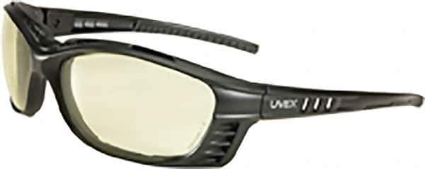 Uvex - Yellow Lenses, Framed Safety Glasses - Anti-Fog, Black Polycarbonate Frame, Adjustable Temples, Size Universal, Wrap Around - Best Tool & Supply