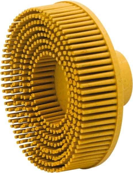 Value Collection - 3" 80 Grit Ceramic Straight Disc Brush - Threaded Hole Connector, 5/8" Trim Length, 1/4-20 Threaded Arbor Hole - Best Tool & Supply