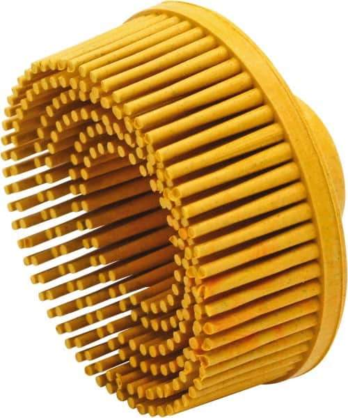 Value Collection - 2" 80 Grit Ceramic Straight Disc Brush - Threaded Hole Connector, 5/8" Trim Length, 1/4-20 Threaded Arbor Hole - Best Tool & Supply