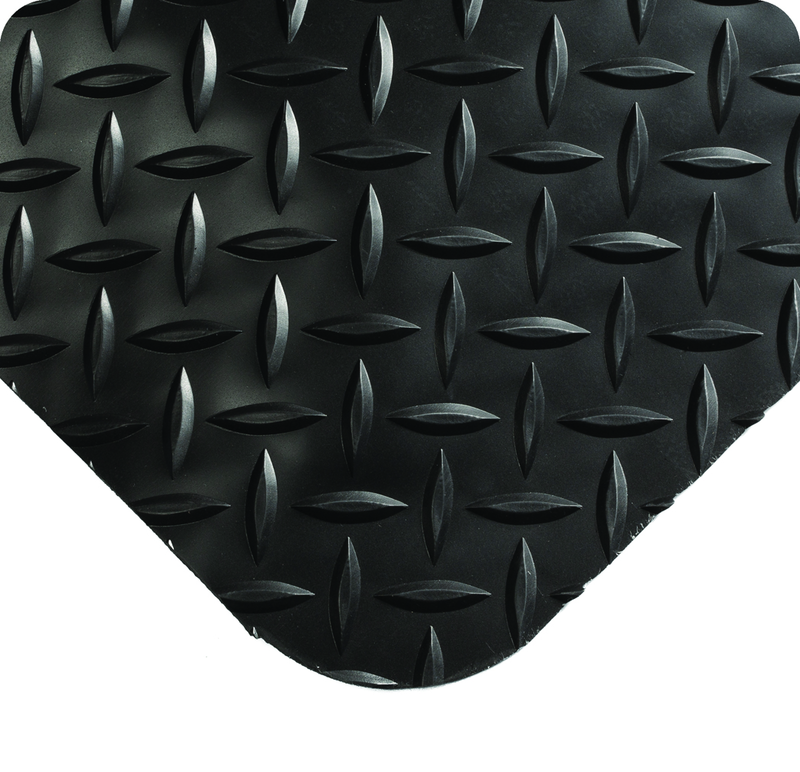 Diamond Plate SpongeCote Floor Mat - 2' x 3' x 9/16" Thick - (Black Anti-Fatigue) - Best Tool & Supply