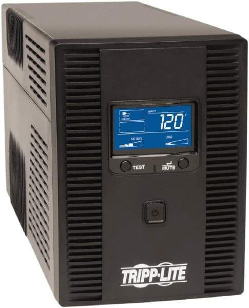 Tripp-Lite - 15 Amp, 1,300 VA, Tower Mount Line Interactive Backup Uninterruptible Power Supply - Backup 10 min with Full Load & 28 min with Half Load, 120 VAC Input & Output, 720 Watt Output, 1 Phases, 6 Outlets - Best Tool & Supply