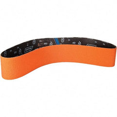 Norton - 2" Wide x 48" OAL, 120 Grit, Ceramic Abrasive Belt - Ceramic, Coated, Y Weighted Cloth Backing - Best Tool & Supply